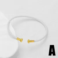 Modern Style Simple Style C Shape Rope Copper 18K Gold Plated Unisex Bangle main image 9