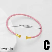 Modern Style Simple Style C Shape Rope Copper 18K Gold Plated Unisex Bangle sku image 3