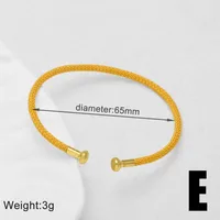 Modern Style Simple Style C Shape Rope Copper 18K Gold Plated Unisex Bangle sku image 5