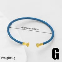 Modern Style Simple Style C Shape Rope Copper 18K Gold Plated Unisex Bangle sku image 7