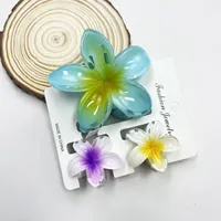 Women's Sweet Flower Plastic Resin Hair Claws sku image 17