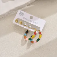 1 Set Vintage Style Sweet Artistic Geometric 201 Stainless Steel Earrings Ear Studs main image 4