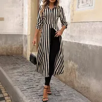 Women's Blouse Long Sleeve Blouses Vacation Simple Style Stripe main image 4