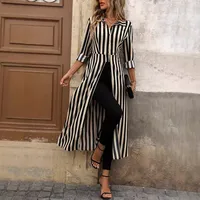 Women's Blouse Long Sleeve Blouses Vacation Simple Style Stripe main image 5