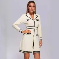Women's Sheath Dress Elegant Turndown Button Long Sleeve Plaid Above Knee Daily main image 3