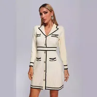 Women's Sheath Dress Elegant Turndown Button Long Sleeve Plaid Above Knee Daily main image 4