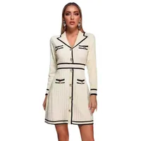 Women's Sheath Dress Elegant Turndown Button Long Sleeve Plaid Above Knee Daily main image 5