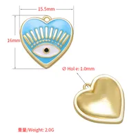IG Style Heart Shape Eye Brass Enamel Jewelry Accessories main image 2