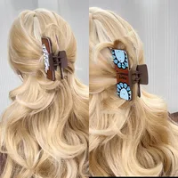 Women's Vintage Style Classic Style Printing Letter Flower Plastic Hair Claws main image 4