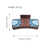Women's Vintage Style Classic Style Printing Letter Flower Plastic Hair Claws main image 2