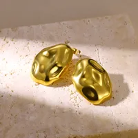 1 Pair Simple Style Irregular Geometric Heart Shape Plating 304 Stainless Steel Ear Studs sku image 4