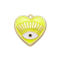 IG Style Heart Shape Eye Brass Enamel Jewelry Accessories sku image 1