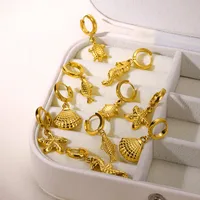 1 Pair Simple Style Ocean 304 Stainless Steel Drop Earrings main image 1