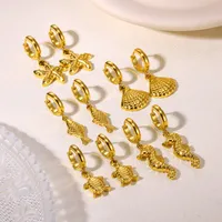1 Pair Simple Style Ocean 304 Stainless Steel Drop Earrings main image 3