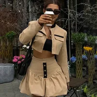 Daily Women's Casual Solid Color Polyester Skirt Sets Shorts Sets main image 1