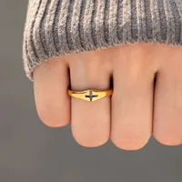 Simple Style Cross 925 Sterling Silver Epoxy Plating Women's Rings main image 5