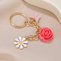 Sweet Rose Daisy Plastic Valentine'S Day Women's Keychain main image 3