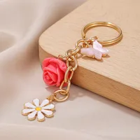 Sweet Rose Daisy Plastic Valentine'S Day Women's Keychain main image 1