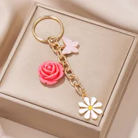 Sweet Rose Daisy Plastic Valentine'S Day Women's Keychain main image 4