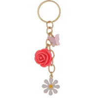 Sweet Rose Daisy Plastic Valentine'S Day Women's Keychain main image 5