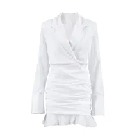 Women's Sheath Dress Casual Elegant Turndown Long Sleeve Solid Color Above Knee Daily main image 5