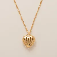 Vintage Style Heart Shape 304 Stainless Steel Imitation Pearl Copper Zircon Gold Plated Unisex Pendant Necklace main image 8