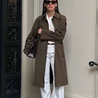 Women's Casual Solid Color Single Breasted Trench Coat main image 1