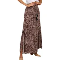 Women's Skirt Casual Elastic Drawstring Design Leopard Maxi Long Dress Daily main image 5