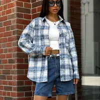 Women's Blouse Long Sleeve Blouses Casual Plaid main image 3