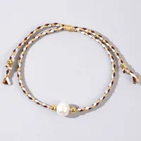 Casual Bohemian Geometric Imitation Pearl Rope Copper Knitting Unisex Bracelets sku image 3