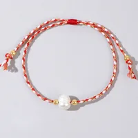 Casual Bohemian Geometric Imitation Pearl Rope Copper Knitting Unisex Bracelets sku image 5
