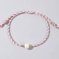 Casual Bohemian Geometric Imitation Pearl Rope Copper Knitting Unisex Bracelets sku image 6