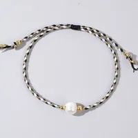 Casual Bohemian Geometric Imitation Pearl Rope Copper Knitting Unisex Bracelets sku image 7