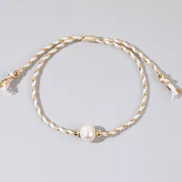 Casual Bohemian Geometric Imitation Pearl Rope Copper Knitting Unisex Bracelets sku image 8