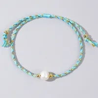 Casual Bohemian Geometric Imitation Pearl Rope Copper Knitting Unisex Bracelets sku image 9
