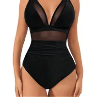 Women's Sexy Solid Color Flower One Piece Swimwear main image 5