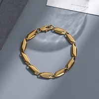 Punk Geometric Titanium Steel Plating Men's Bracelets sku image 43