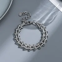 Punk Geometric Titanium Steel Plating Men's Bracelets sku image 9