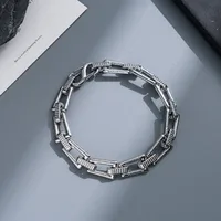 Punk Geometric Titanium Steel Plating Men's Bracelets sku image 34