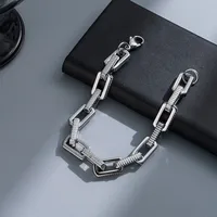 Punk Geometric Titanium Steel Plating Men's Bracelets sku image 20