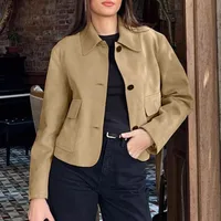 Women's Casual Solid Color Pocket Single Breasted Coat main image 2