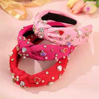 Women's Elegant Heart Shape Rhinestone Pearl Hair Band main image 1