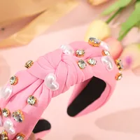Women's Elegant Heart Shape Rhinestone Pearl Hair Band main image 4