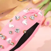Women's Elegant Heart Shape Rhinestone Pearl Hair Band main image 5