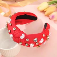 Women's Elegant Heart Shape Rhinestone Pearl Hair Band sku image 1