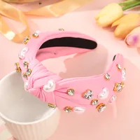 Women's Elegant Heart Shape Rhinestone Pearl Hair Band sku image 2
