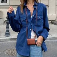 Women's Casual Solid Color Single Breasted Blouse main image 1