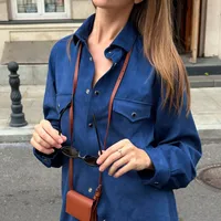 Women's Casual Solid Color Single Breasted Blouse main image 3