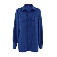 Women's Casual Solid Color Single Breasted Blouse main image 4