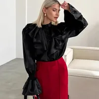 Women's Blouse Long Sleeve Blouses Vacation Simple Style Solid Color main image 1